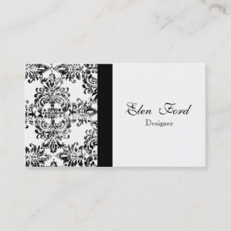 Damsk Black and White  Elegant Business Cards