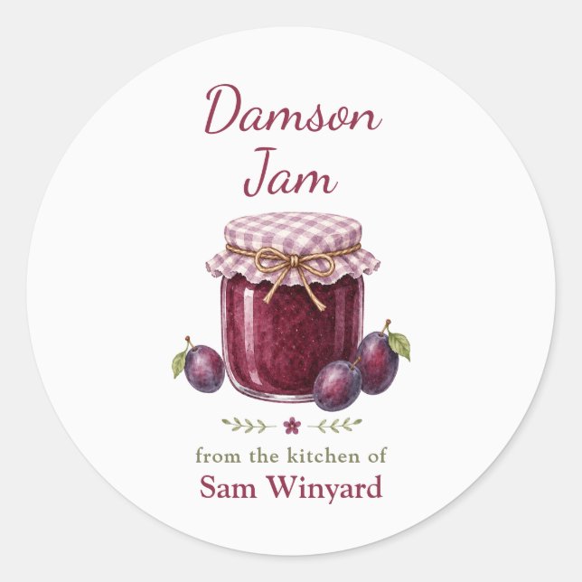 Damson Jam From the Kitchen Of Label (Front)