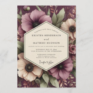Damson Romantic Bloom Wedding Invitation