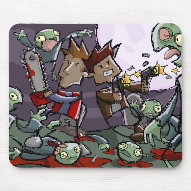 Dan and Ben vs. Some Zombies Mouse Mat (Front)