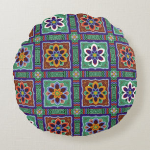 Dan-cheong. Korean traditional temple art.dancheon Round Cushion