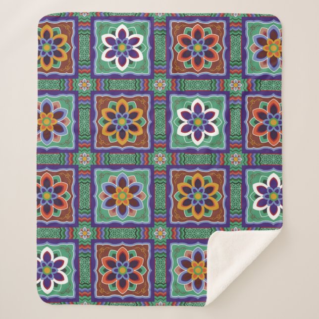 Dan-cheong. Korean traditional temple art.dancheon Sherpa Blanket (Front)