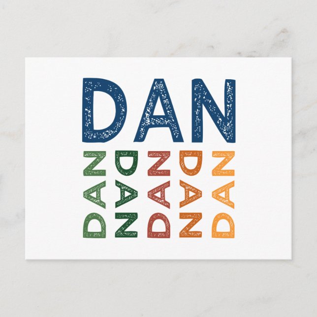 Dan Cute Colourful Postcard (Front)