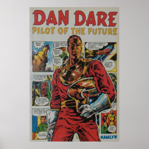 Dan Dare retro comic book art Poster