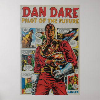 Dan Dare retro comic book art Poster