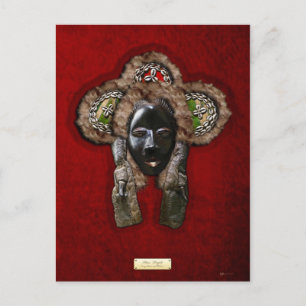 Dan Dean-Gle Mask on Red Velvet Postcard