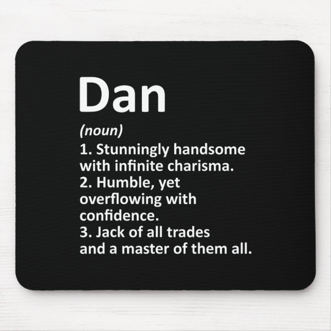 Dan Definition Personalised Name Funny Birthday Gi Mouse Mat (Front)