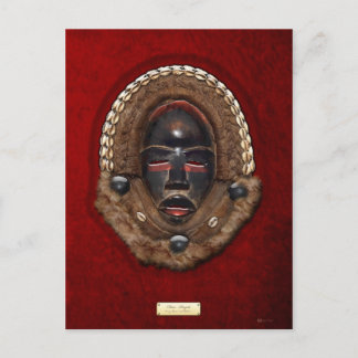 Dan Peoples Dean Gle Mask [Ivory Coast] on Red Vel Postcard