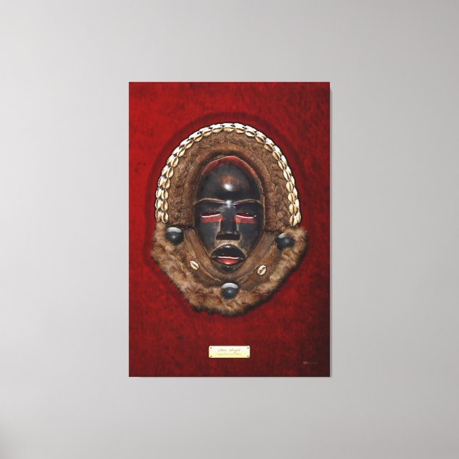 Dan Peoples Dean Gle Mask on Red Velvet Canvas Print (Front)