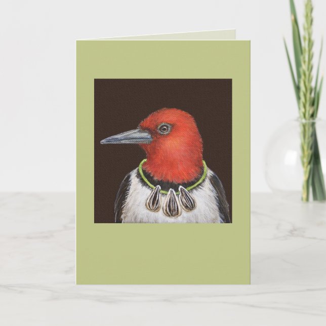 Dan the red-headed woodpecker card (Front)