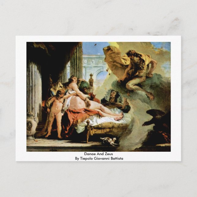 Danae And Zeus By Tiepolo Giovanni Battista Postcard (Front)