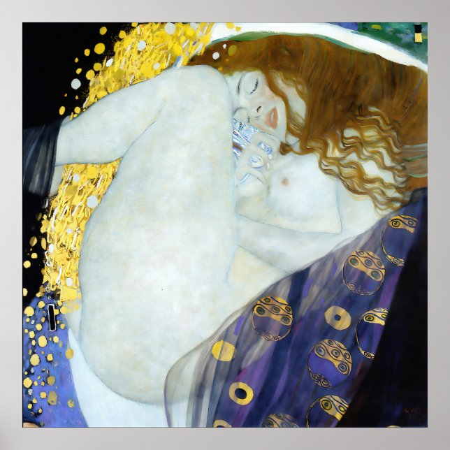 Danae - Gustav Klimt - Art Nouveau Poster (Front)