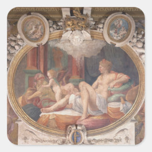 Danae Receiving the Shower of Gold Square Sticker