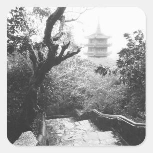 Danang Vietnam, Temple View Marble Mountain Square Sticker