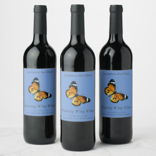 Danaus chrysippus - Plain Tiger, or African Queen Wine Label