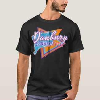 Danbury Connecticut Vintage Retro Throwback Zip T-Shirt