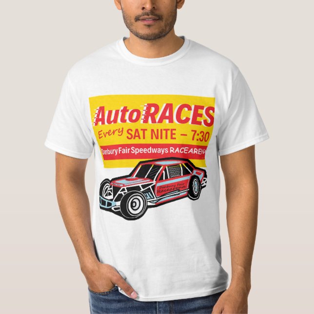 Danbury Fair Racearena Auto Races Bill 1SidedwVega T-Shirt (Front)
