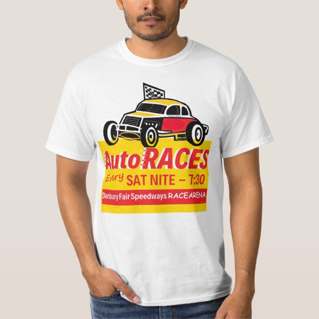 Danbury Fair Speedways Racearena Sign Logo Yellow T-Shirt (Front)