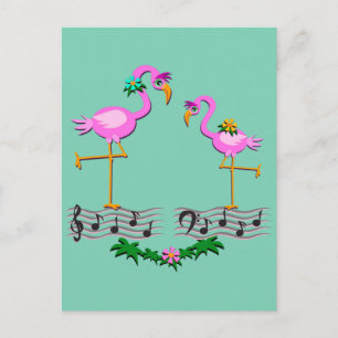 Danccing Flamingos Postcard