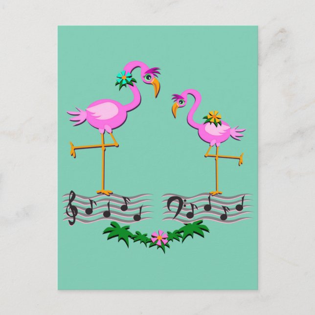 Danccing Flamingos Postcard (Front)