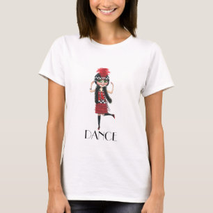 Dance 1920s Costume Big Eye Flapper Girl T-Shirt