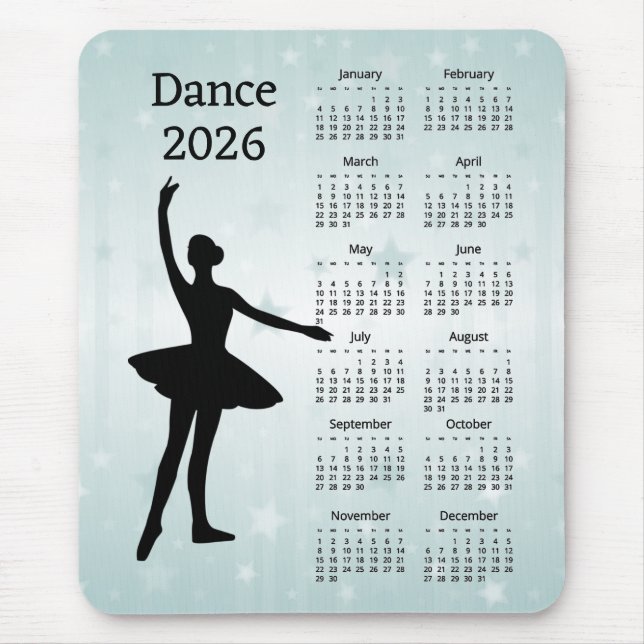 Dance 2026 Calendar  Mouse Mat (Front)