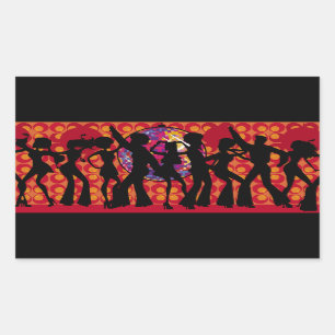 dance-295134  dance party disco music 60ies silhou rectangular sticker