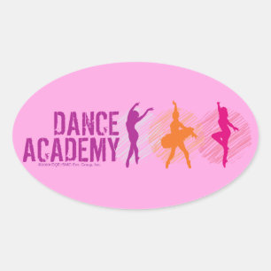 Dance Academy Colour Dancers Logo Oval Sticker