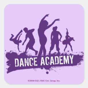 Dance Acadmey Dancer Silhouettes Logo Square Sticker