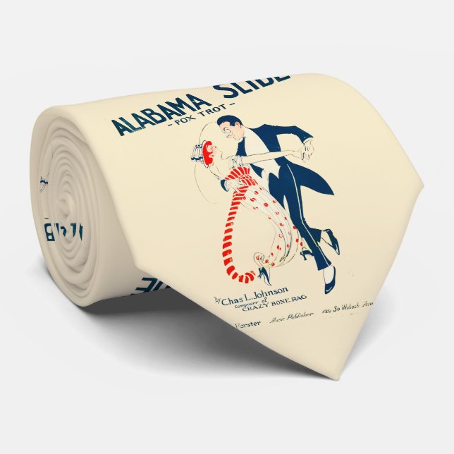 Dance Alabama Slide Fox Trot Vintage Poster Tie (Rolled)