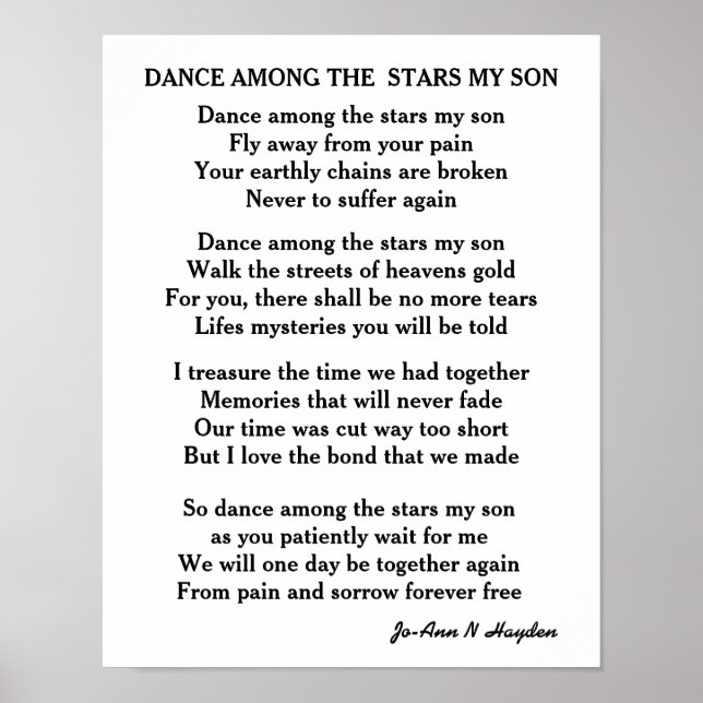DANCE AMONG THE STARS MY FRIEND  POSTER (Front)