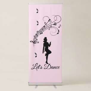 Dance and Music with Let's Dance Text Retractable Banner