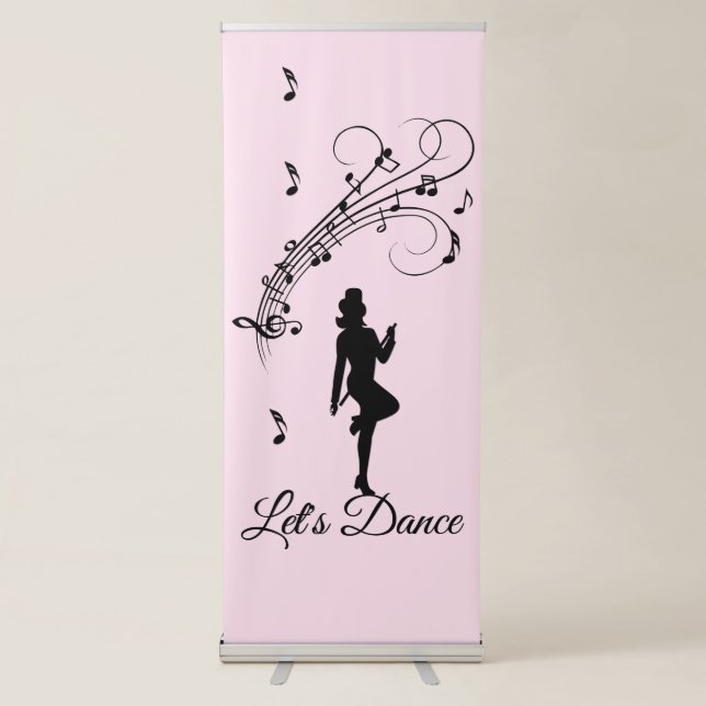 Dance and Music with Let's Dance Text Retractable Banner (Front)