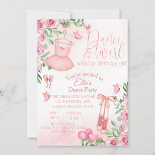 Dance and Swirl Birthday Invitation