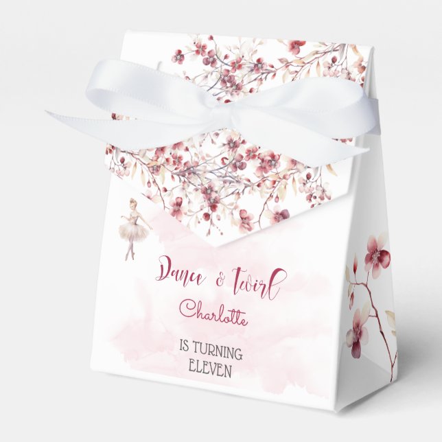 Dance and twirl ballerina birthday favour box (Front Side)