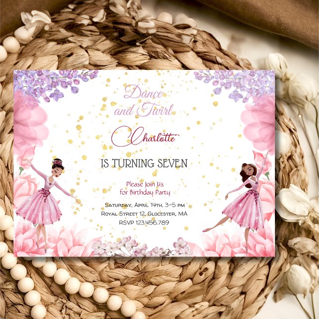 Dance and twirl ballerina birthday invitation (Creator Uploaded)