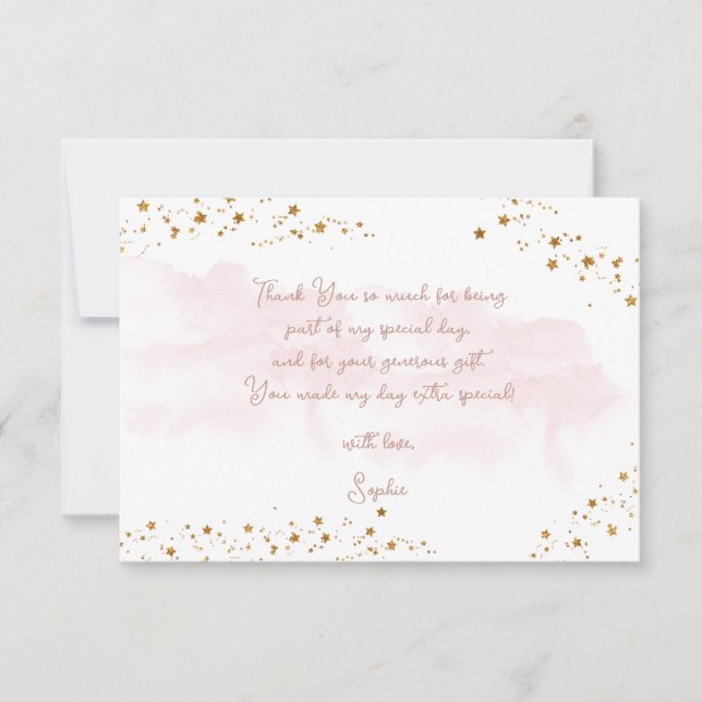 Dance and twirl ballerina birthday thank you card (Front)