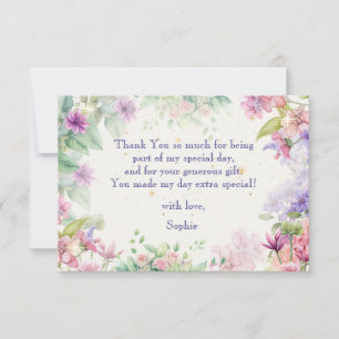 dance and twirl ballerina birthday thank you card