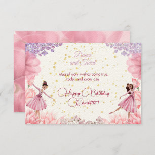 Dance and twirl ballerina happy birthday greeting card
