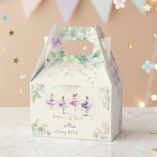 Dance and twirl ballerina watercolor birthday favour box