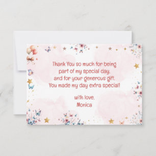 Dance and twirl cute ballerina ballet kid birthday thank you card