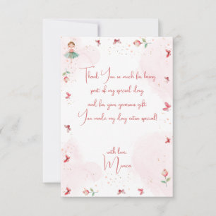 Dance and twirl cute ballerina ballet kid birthday thank you card