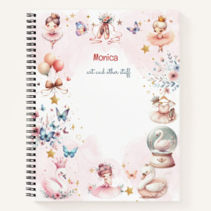 Dance and twirl cute ballerina ballet kid  notebook