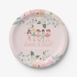Dance and Twirl Floral Ballet Birthday Paper Plate