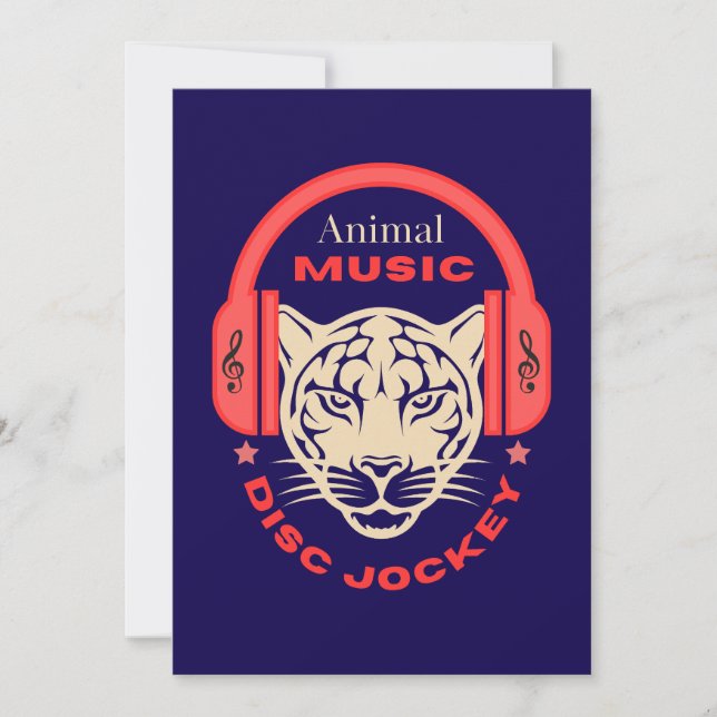 dance animal musical animals disc jockey cdj invitation (Front)