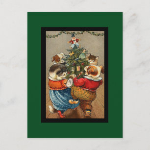Dance Around the Christmas Tree Holiday Postcard