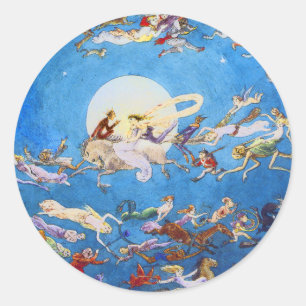 Dance Around the Moon by C. Doyle Classic Round Sticker