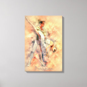Dance Art, Dancer, Ballet, Red, White Canvas Print