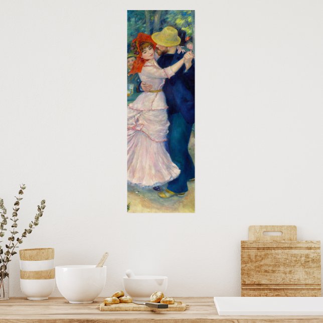 Dance at Bougival by Pierre-Auguste Renoir Poster (Kitchen)