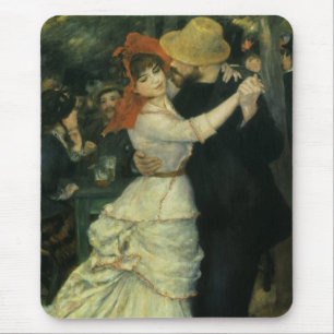 Dance at Bougival by Pierre Renoir, Vintage Art Mouse Mat